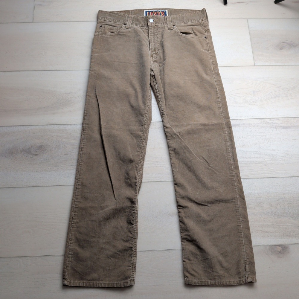 Levis 549 Low Loose Corduroy Pants Mens 34x32 Tan Khaki Straight‎ Leg Preppy
